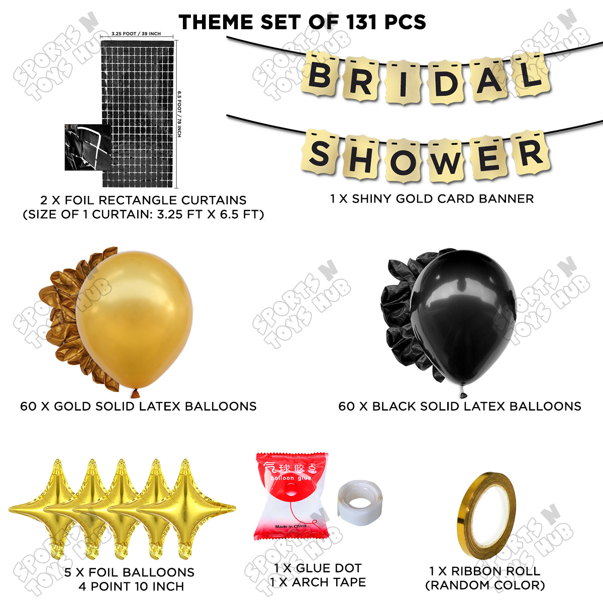 Bridal Shower Shiny Gold Card Banner Theme Collection