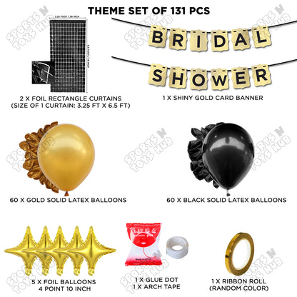 Bridal Shower Shiny Gold Card Banner Theme Collection