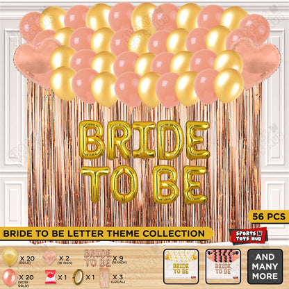 Bride To Be Foil Letters Theme Collection - Gold & Rose Gold