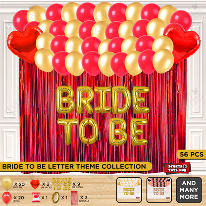Bride To Be Foil Letters Theme Collection - Gold & Red