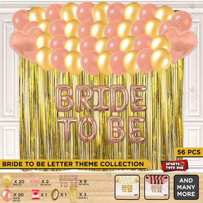 Bride To Be Foil Letters Theme Collection - Rose Gold & Gold