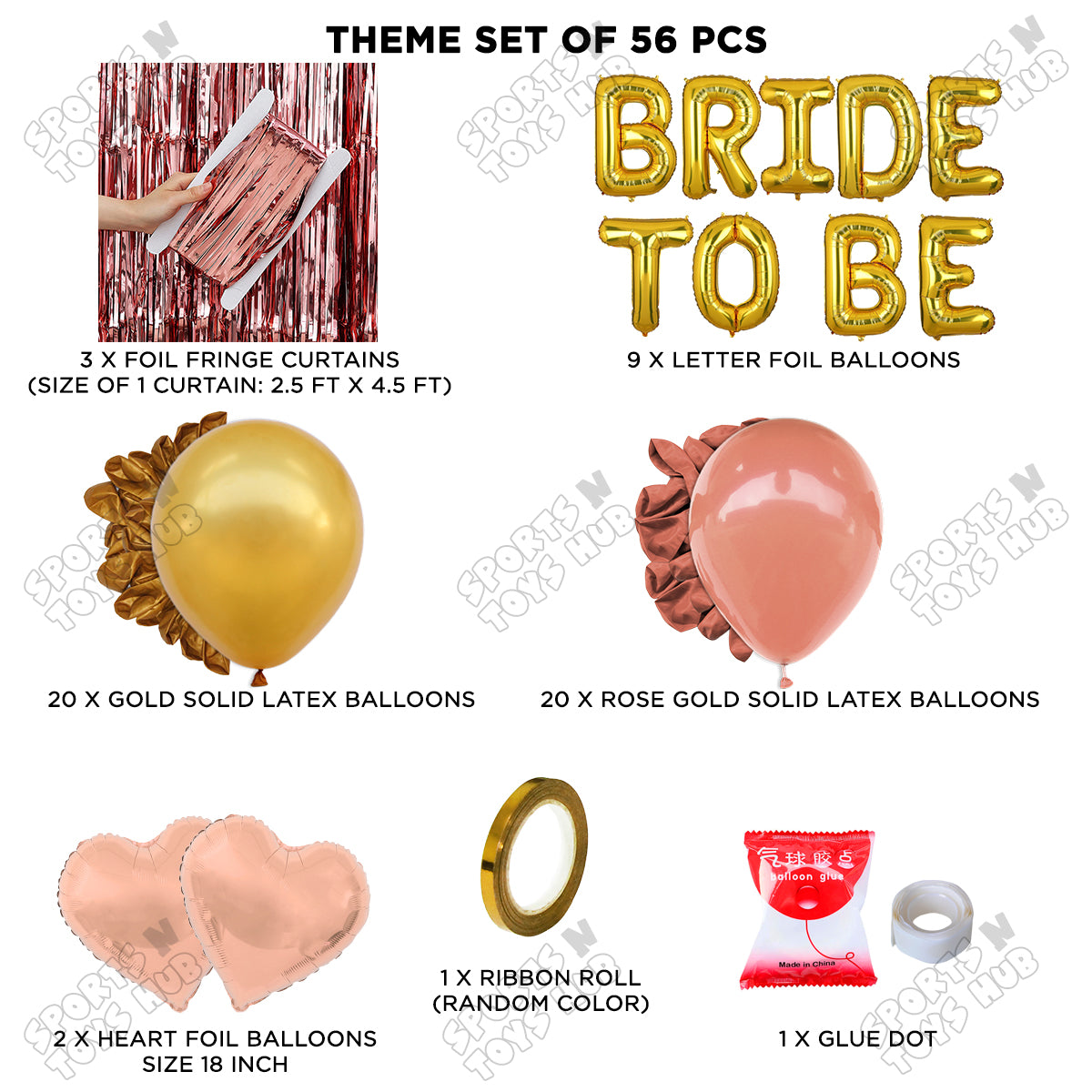 Bride To Be Foil Letters Theme Collection - Gold & Rose Gold