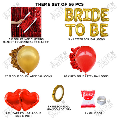 Bride To Be Foil Letters Theme Collection - Gold & Red