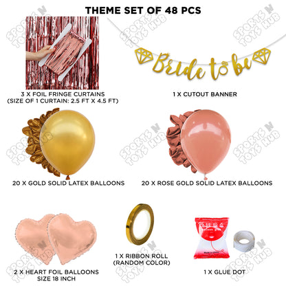 Bride To Be Cursive Banner Theme Collection - Gold & Rose Gold
