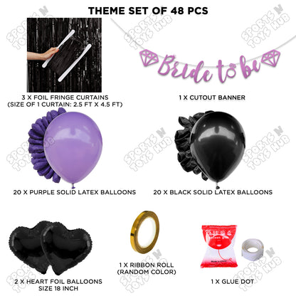 Bride To Be Cursive Banner Theme Collection - Purple & Black