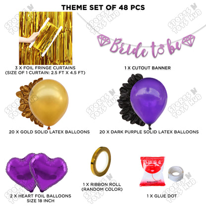 Bride To Be Cursive Banner Theme Collection - Gold & Purple