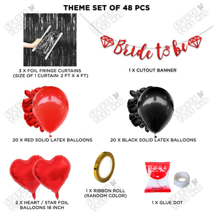 Bride To Be Cursive Banner Theme Collection - Red & Black