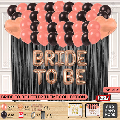 Bride To Be Foil Letters Theme Collection - Black & Rose Gold