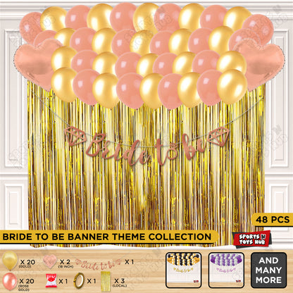Bride To Be Cursive Banner Theme Collection -  Rose Gold & Gold
