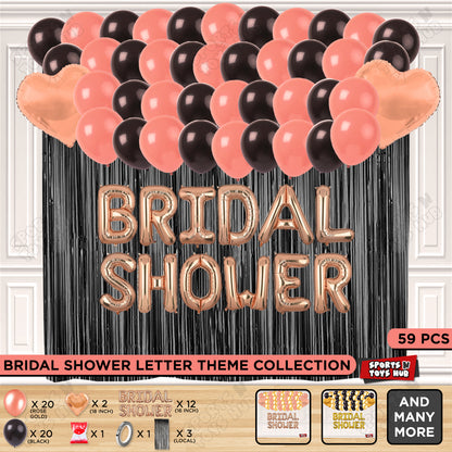 Bridal Shower Foil Letters Theme Collection - Rose Gold & Black