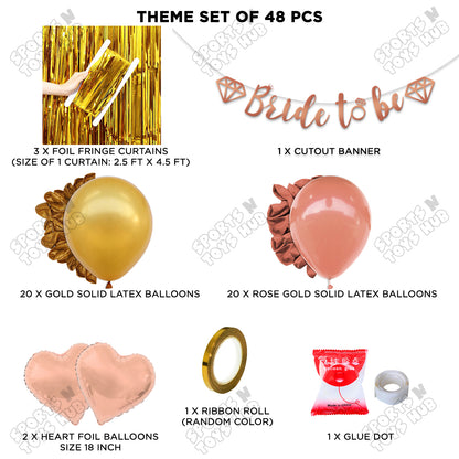 Bride To Be Cursive Banner Theme Collection -  Rose Gold & Gold