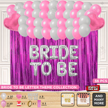 Bride To Be Foil Letters Theme Collection - Silver & Pink
