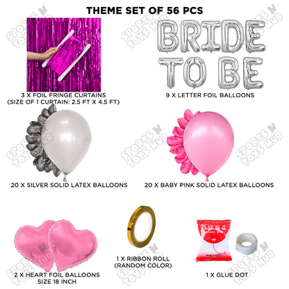 Bride To Be Foil Letters Theme Collection - Silver & Pink