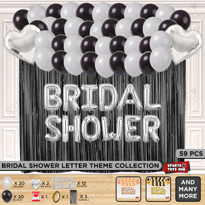 Bridal Shower Foil Letters Theme Collection - Silver & Black