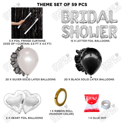 Bridal Shower Foil Letters Theme Collection - Silver & Black