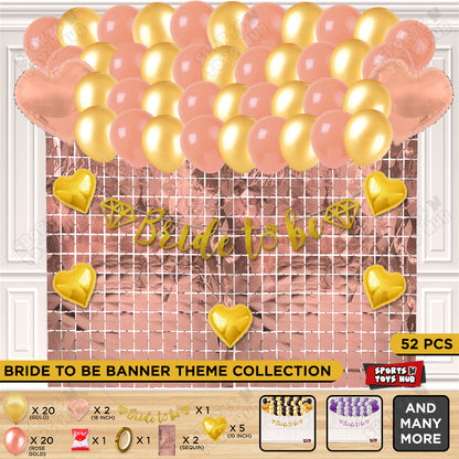 Bride To Be Cursive Banner Theme Collection - Gold & Rose Gold