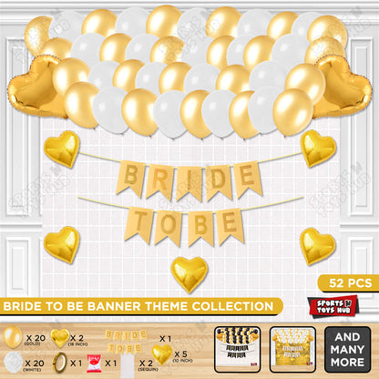 Bride To Be Card Banner Theme Collection - Orange & Gold