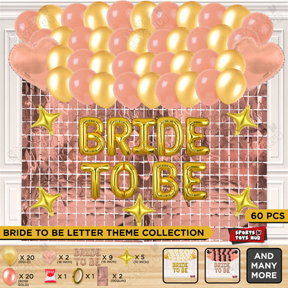 Bride To Be Foil Letters Theme Collection - Gold & Rose Gold