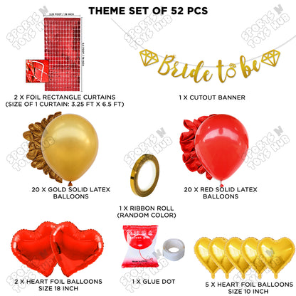 Bride To Be Cursive Banner Theme Collection - Gold & Red