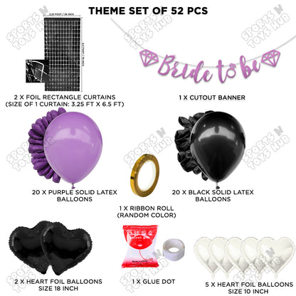 Bride To Be Cursive Banner Theme Collection - Purple & Black