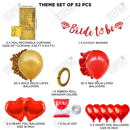 Bride To Be Cursive Banner Theme Collection - Red & Gold