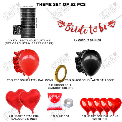 Bride To Be Cursive Banner Theme Collection - Red & Black