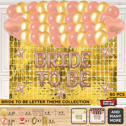 Bride To Be Foil Letters Theme Collection - Rose Gold & Gold