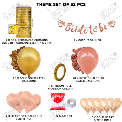 Bride To Be Cursive Banner Theme Collection -  Rose Gold & Gold