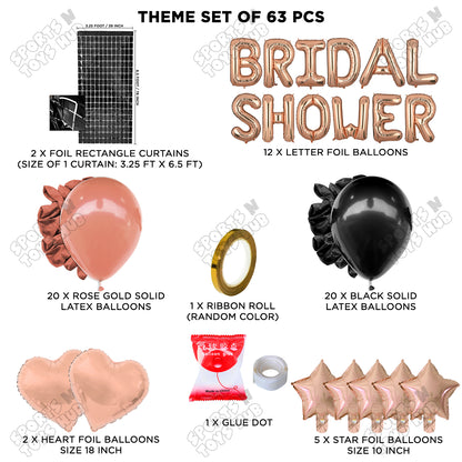 Bridal Shower Foil Letters Theme Collection - Rose Gold & Black