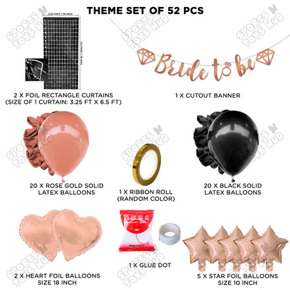 Bride To Be Cursive Banner Theme Collection - Rose Gold & Black