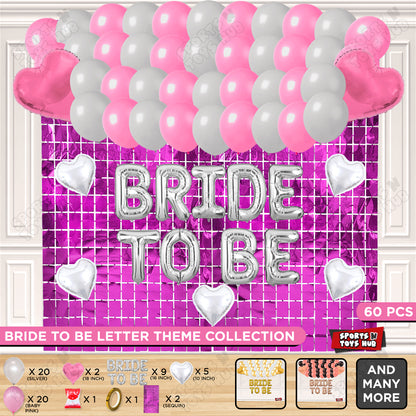Bride To Be Foil Letters Theme Collection - Silver & Pink