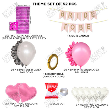 Bride To Be Card Banner Theme Collection - Silver & Pink
