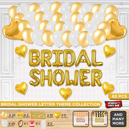 Bridal Shower Foil Letters Theme Collection - Gold & White