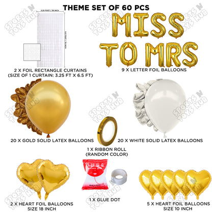 Miss To Mrs Foil Letters Theme Collection - Gold & White