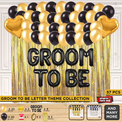 Groom To Be Foil Letter Theme Collection - Black & Gold
