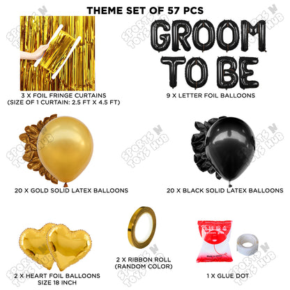 Groom To Be Foil Letter Theme Collection - Black & Gold