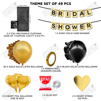 Bridal Shower Shiny Gold Card Banner Theme Collection