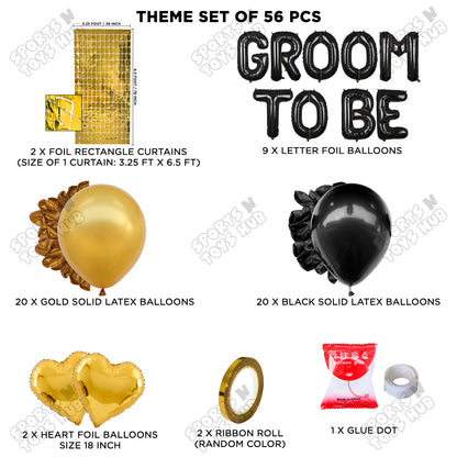 Groom To Be Foil Letter Theme Collection - Black & Gold