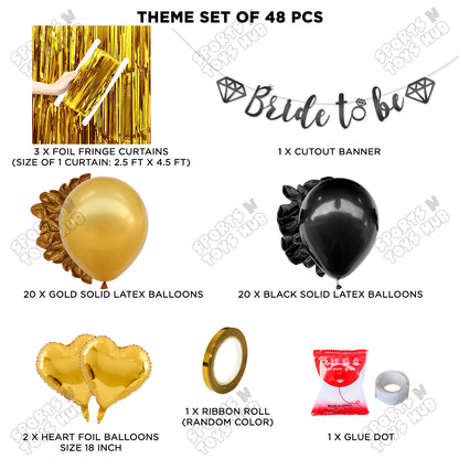 Bride To Be Cursive Banner Theme Collection -  Black & Gold