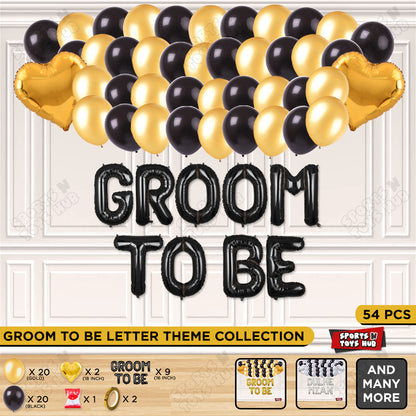 Groom To Be Foil Letter Theme Collection - Black & Gold