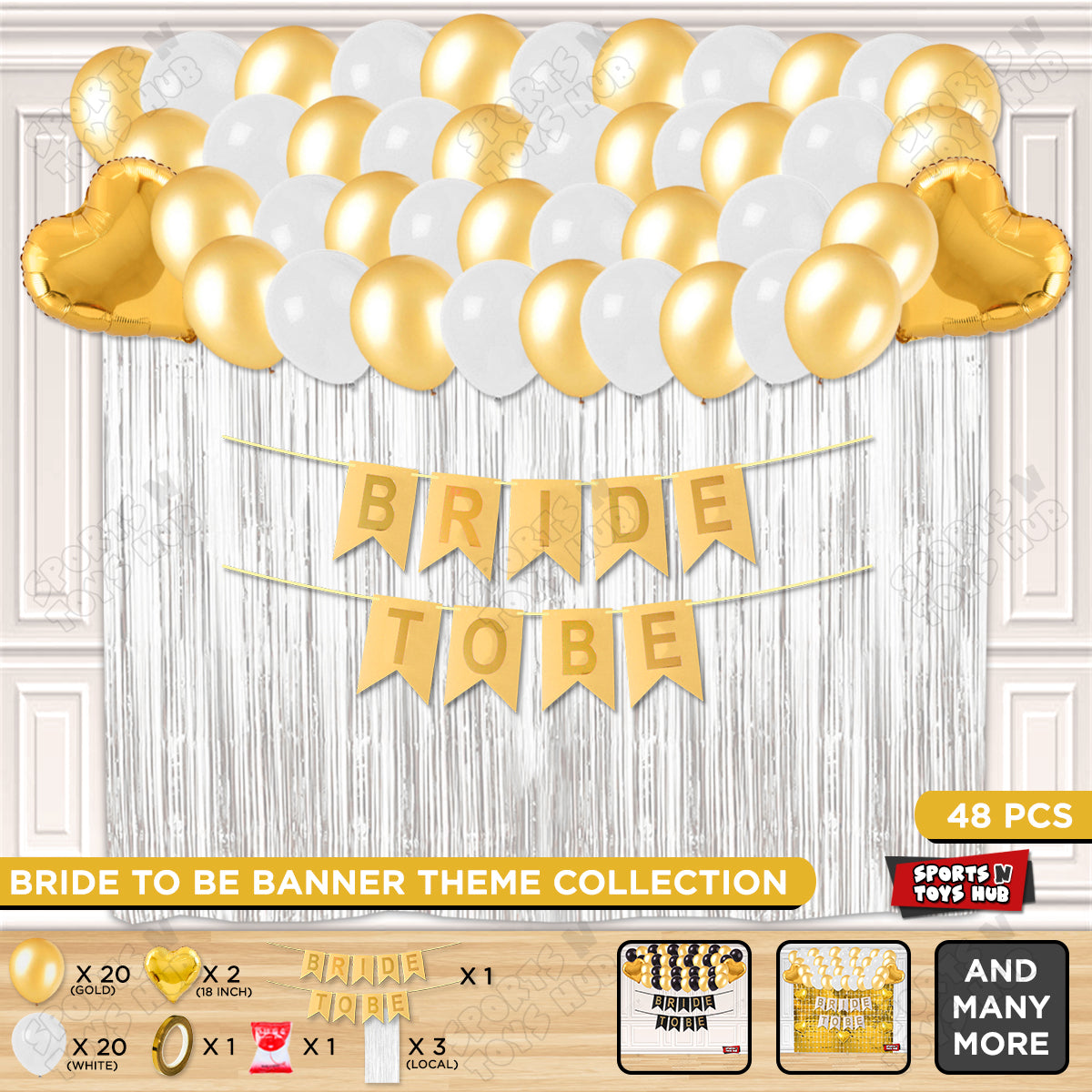 Bride To Be Card Banner Theme Collection - Orange & Gold
