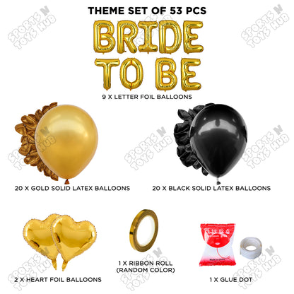 Bride To Be Foil Letters Theme Collection - Black & Gold