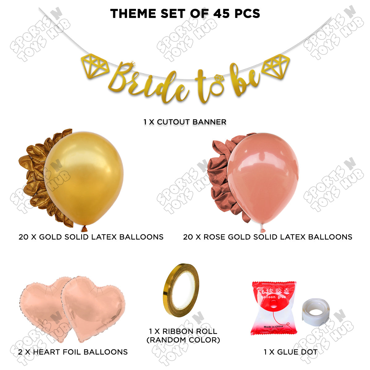 Bride To Be Cursive Banner Theme Collection - Gold & Rose Gold