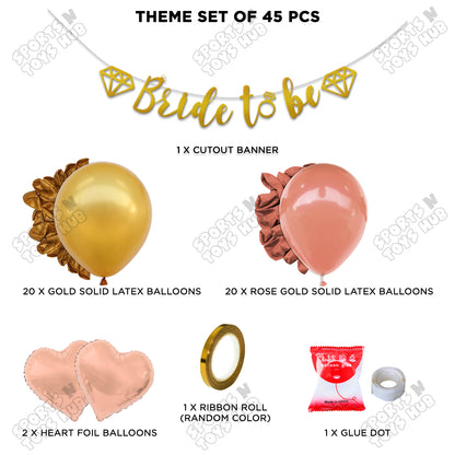 Bride To Be Cursive Banner Theme Collection - Gold & Rose Gold