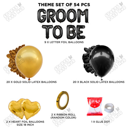 Groom To Be Foil Letter Theme Collection - Black & Gold