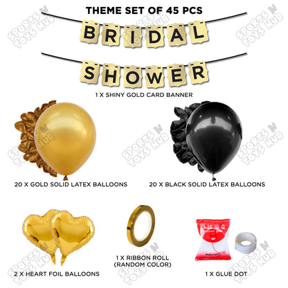 Bridal Shower Shiny Gold Card Banner Theme Collection
