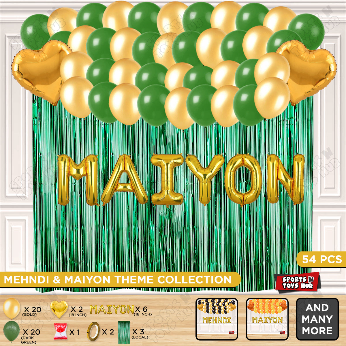 Maiyon Foil Letter Theme Collection - Gold & Green