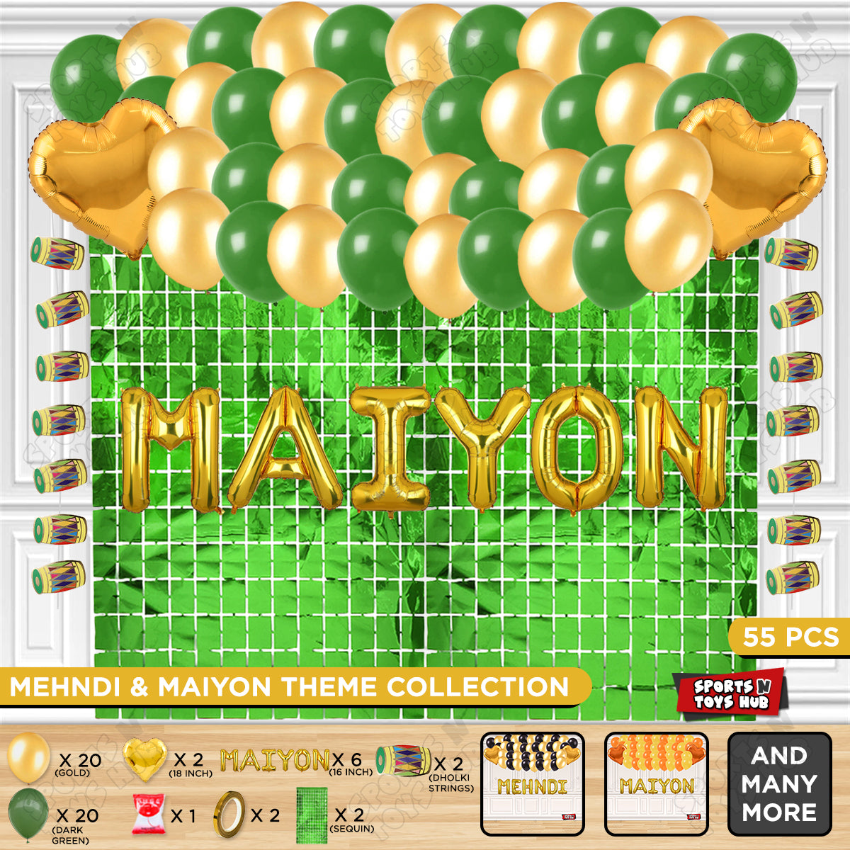 Maiyon Foil Letter Theme Collection - Gold & Green