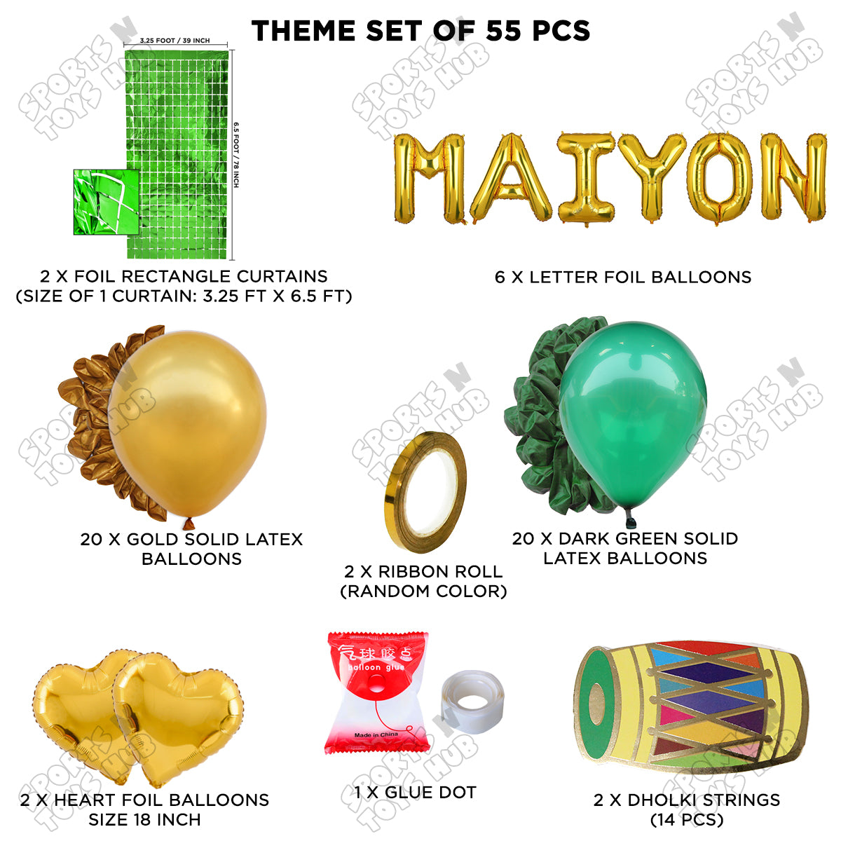Maiyon Foil Letter Theme Collection - Gold & Green