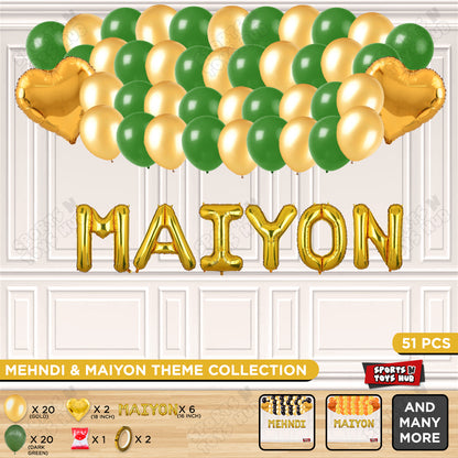Maiyon Foil Letter Theme Collection - Gold & Green